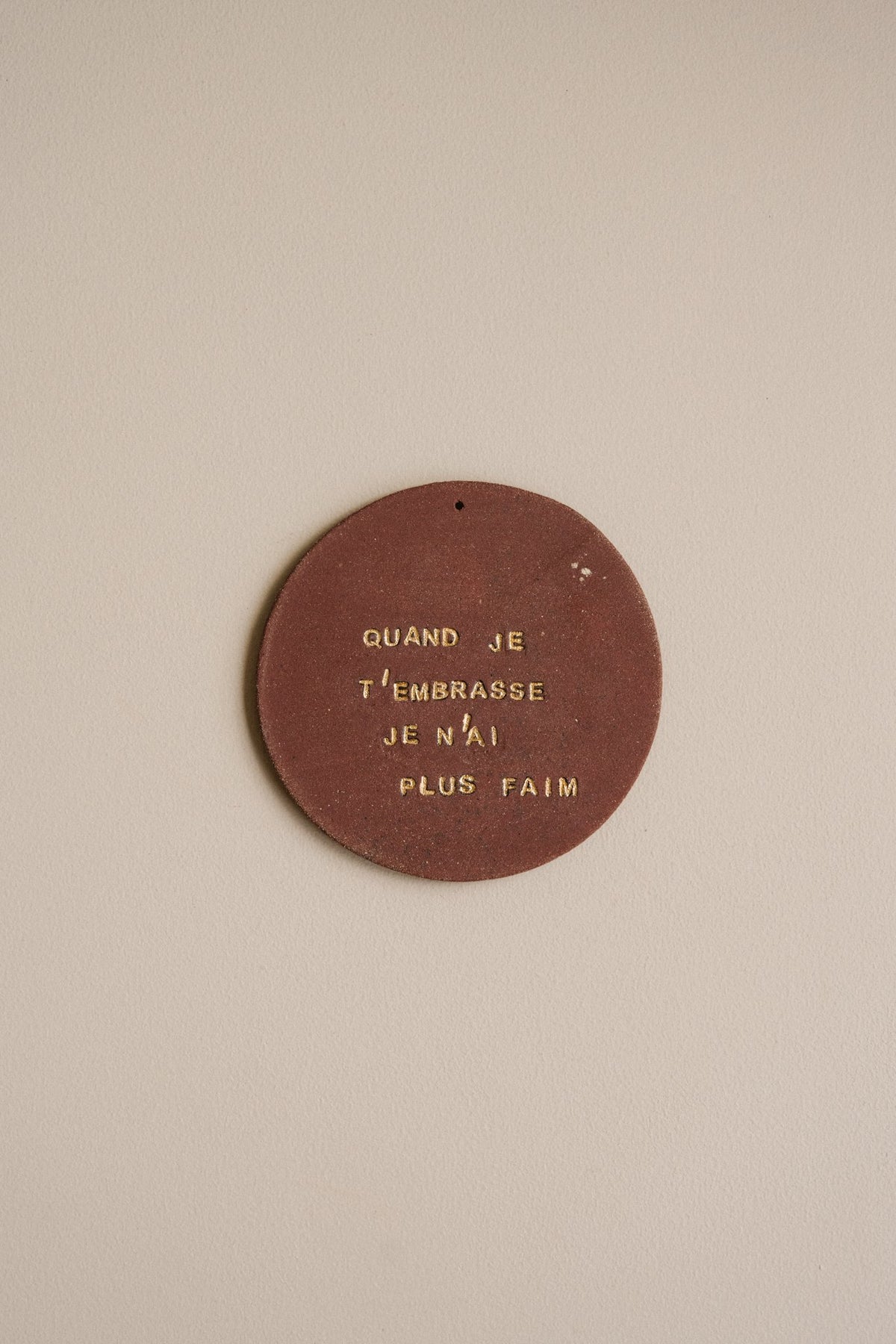 Plaquette "QUAND JE T'EMBRASSE JE N'AI PLUS FAIM"