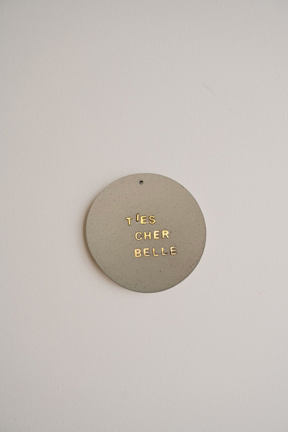 Plaquette décorative "T'ES CHER BELLE"