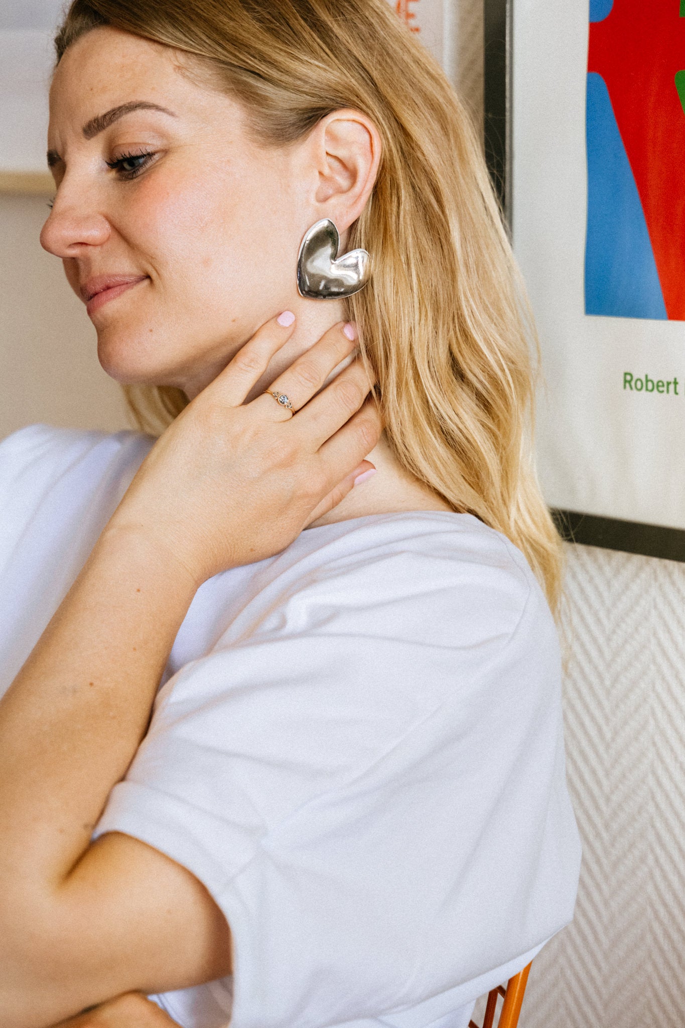 Le Crush argent brillant — Boucles d’oreilles cœur 🩶🩶