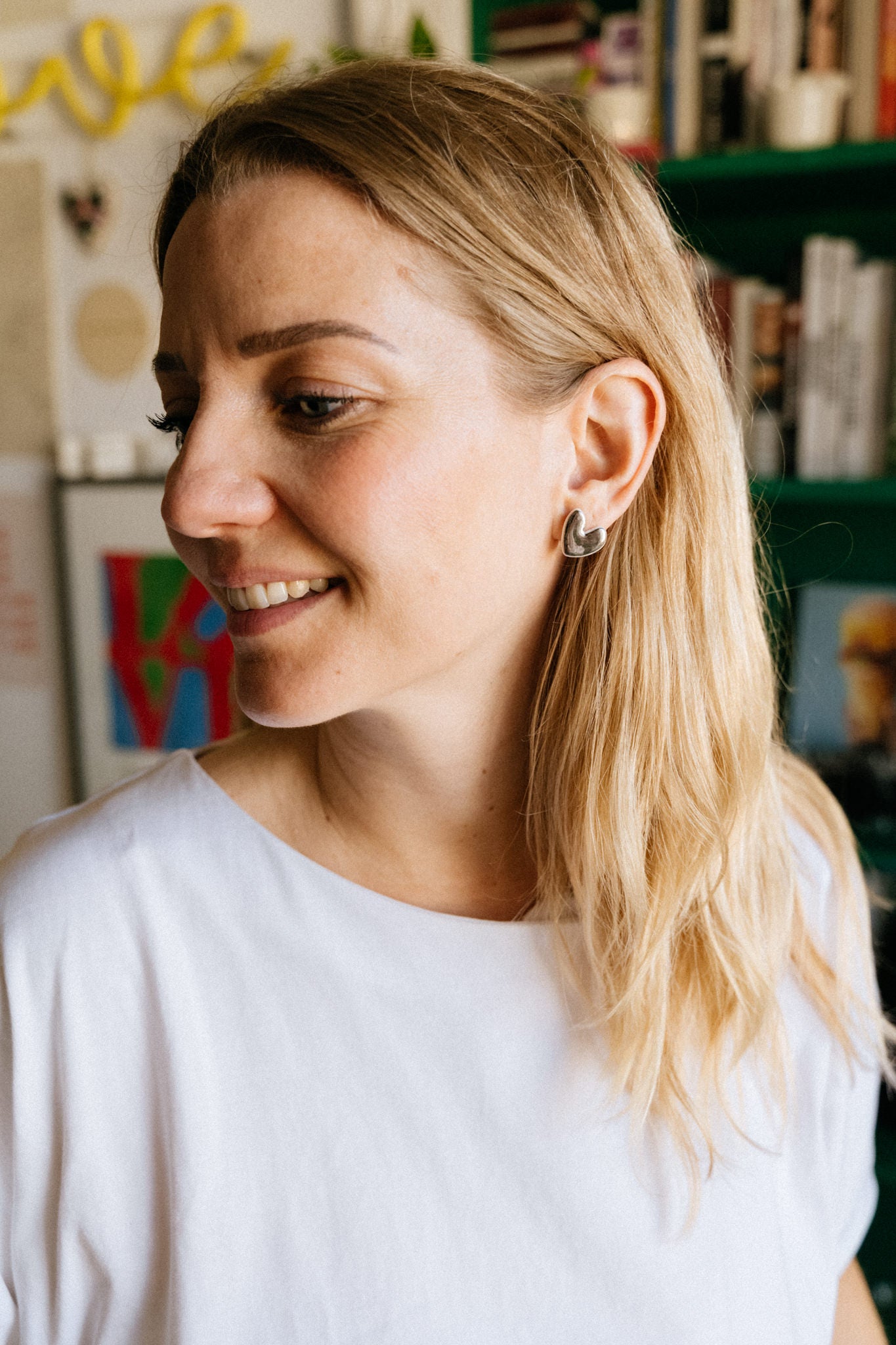 Le Crush argent brillant — Boucles d’oreilles cœur 🩶🩶