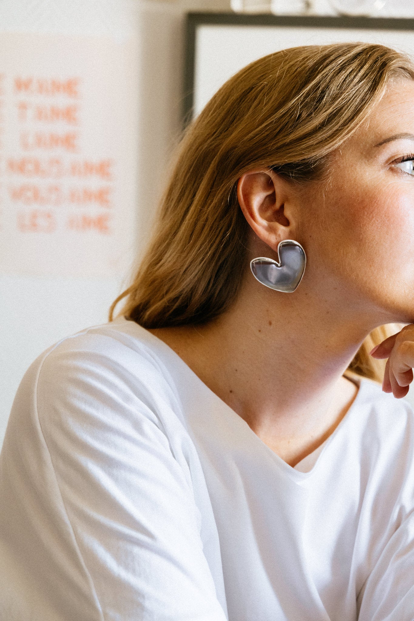 Le Crush argent brillant — Boucles d’oreilles cœur 🩶🩶