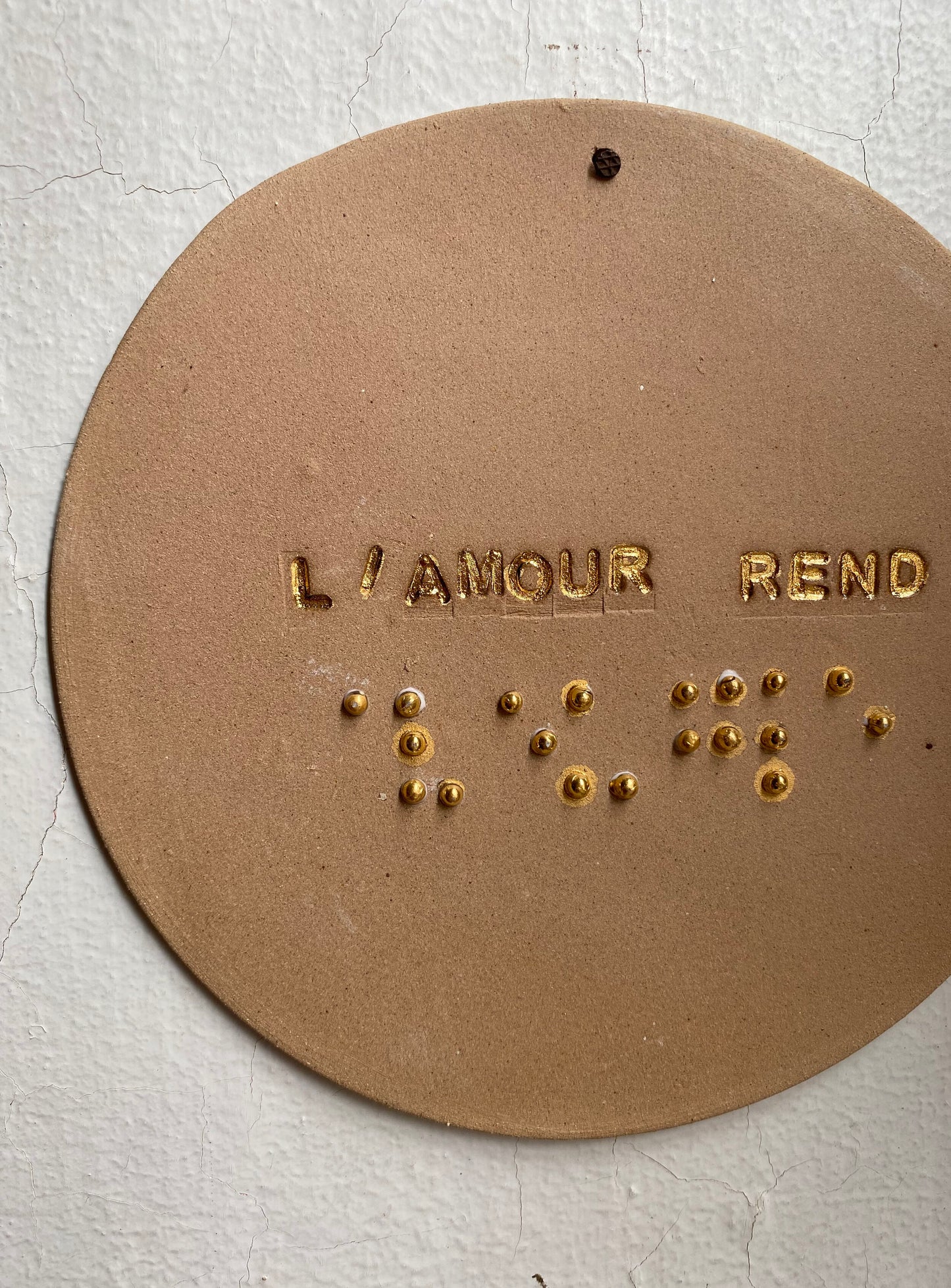 L'AMOUR REND AVEUGLE ♡ Plaquette décorative